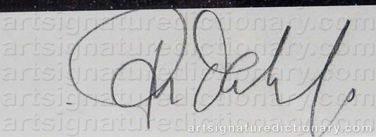 Authentic signature by Per DAHL on  artwork