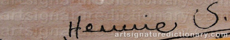 Authentic signature by Hennie STRÅLHAMMAR on artwork