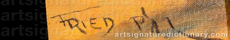 Authentic signature by Pal FRIED on Painting/Watercolour artwork
