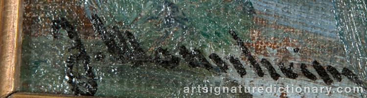 Authentic signature by Jean MANNHEIM on Painting/Watercolour artwork