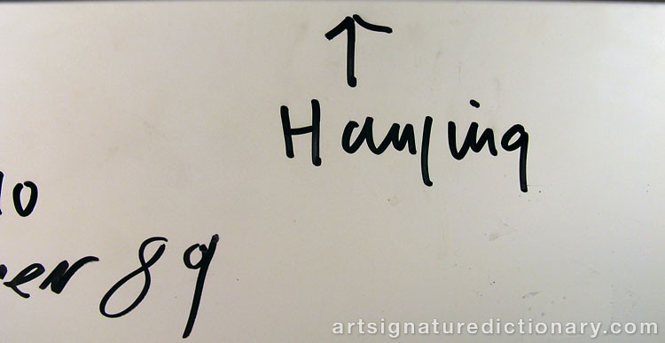 Close-up details showing Jan SCHOONHOVEN signature forgery characteristics