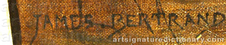Authentic signature by Jean Baptiste (James) BERTRAND on Painting/Watercolour artwork