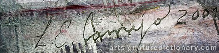 Authentic signature by Luis Enrique CAMEJO on Painting/Watercolour artwork