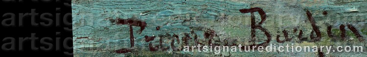 Authentic signature by François PRIEUR-BARDIN on Painting/Watercolour artwork
