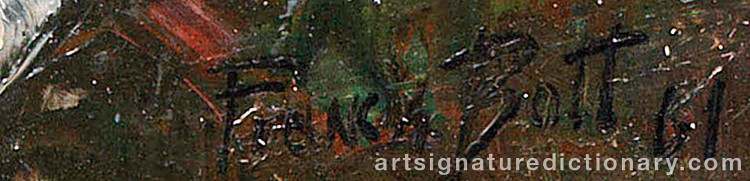 Authentic signature by Francis BOTT on artwork