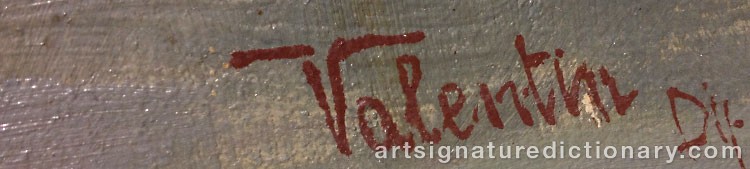 Authentic signature by VALENTIN on  artwork