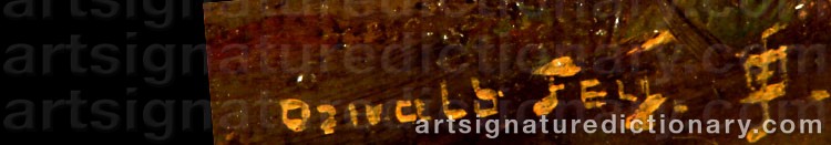 Authentic signature by Oswald FEY on artwork