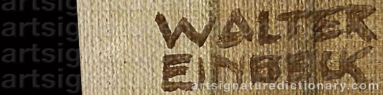 Authentic signature by Walter EINBECK on  artwork