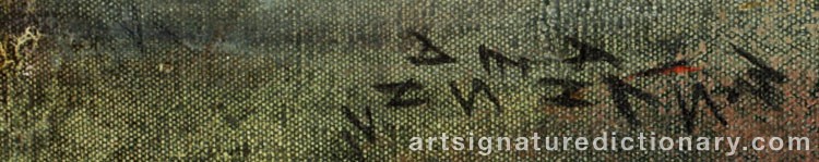 Authentic signature by M SIVANESAN on  artwork