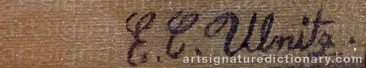 Authentic signature by Emil C. ULNITZ on artwork