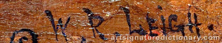 Authentic signature by William Robinson LEIGH on Painting/Watercolour artwork