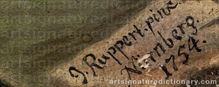 Authentic signature by Georg Friedrich RUPPERT on  artwork