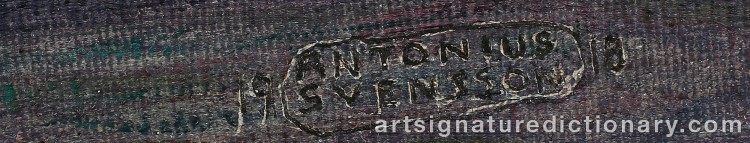 Authentic signature by Antonius SVENSSON on Painting/Watercolour artwork