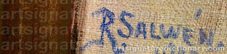Authentic signature by Ragnar SALWÉN on  artwork