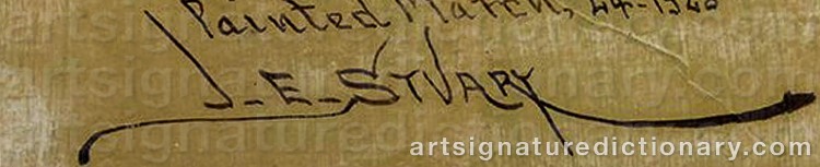 Authentic signature by James Everett STUART on  artwork