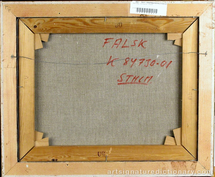 Close-up details showing Lennart JIRLOW signature forgery characteristics