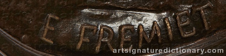 Authentic signature by Emmanuel FRÉMIET on artwork