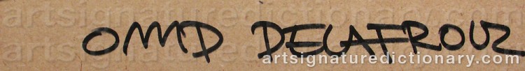 Authentic signature by Omid DELAFROUZ on  artwork
