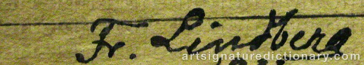 Authentic signature by Frans LINDBERG on  artwork