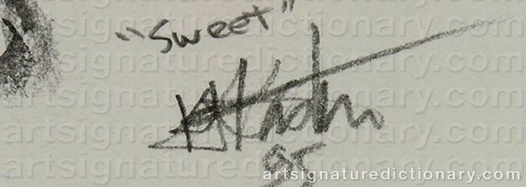 Authentic signature by Karl Albert KASTEN on Drawing/Graphic/Print artwork