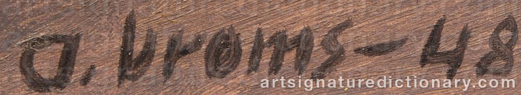 Authentic signature by Arvid BROMS on Painting/Watercolour artwork