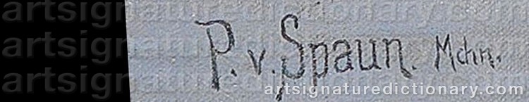 Authentic signature by Paul Von SPAUN on  artwork