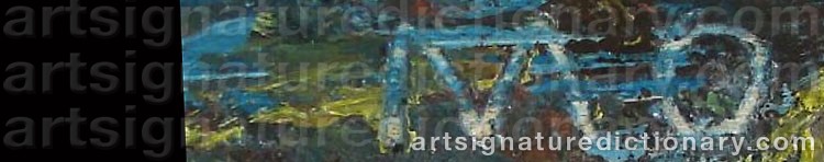 Authentic signature by Mario OEHLSCHLÄGER on  artwork