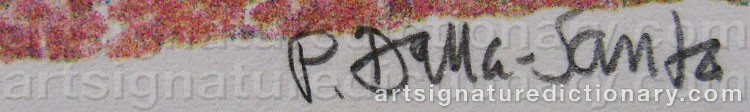 Authentic signature by Pietro DALLA SANTA on artwork
