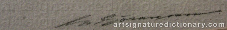 Authentic signature by Göte GÖRANSSON on artwork