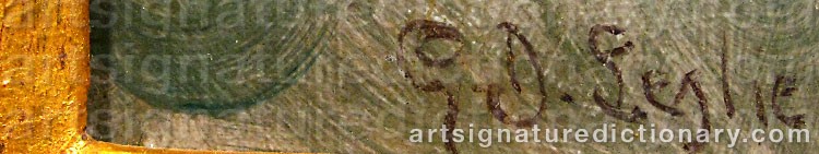 Authentic signature by George Dunlop LESLIE on artwork