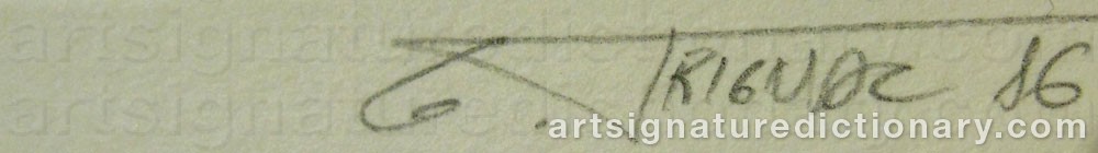 Authentic signature by Gerard TRIGNAC on  artwork