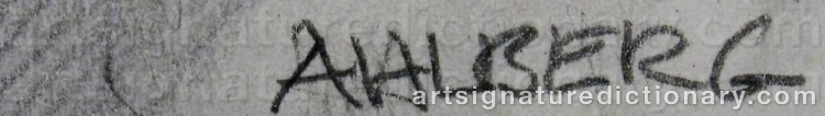 Authentic signature by Åke AHLBERG on artwork