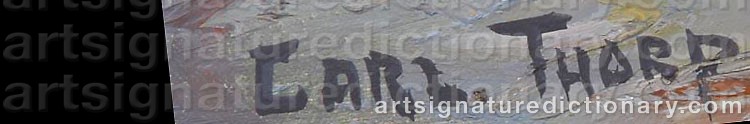 Authentic signature by Carl M. THORP on  artwork