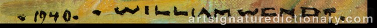 Authentic signature by William WENDT on Painting/Watercolour artwork