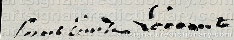 Authentic signature by Paul Emile LECOMTE on  artwork