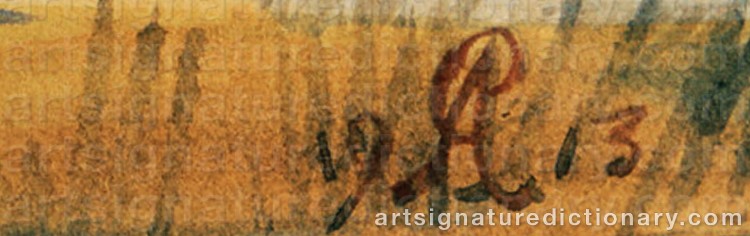 Authentic signature by Alphonse GAUDEFROY on  artwork