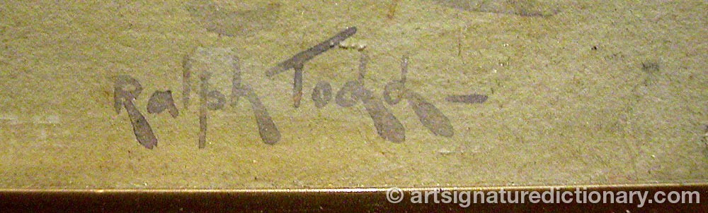 Authentic signature by Ralph TODD on  artwork