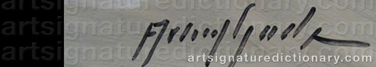Authentic signature by Arling GADE on  artwork