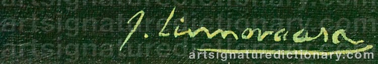 Authentic signature by Juhani LINNOVAARA on artwork