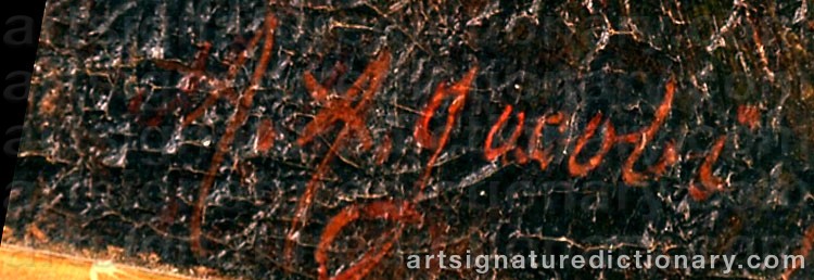 Authentic signature by Armin JACOBI on  artwork