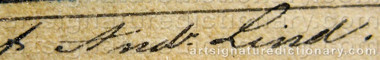 Authentic signature by Andreas LIND on  artwork