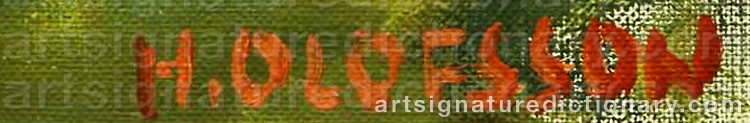 Authentic signature by Hans OLOFSSON on artwork
