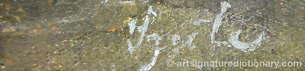 Authentic signature by Peter SZÜLE on  artwork