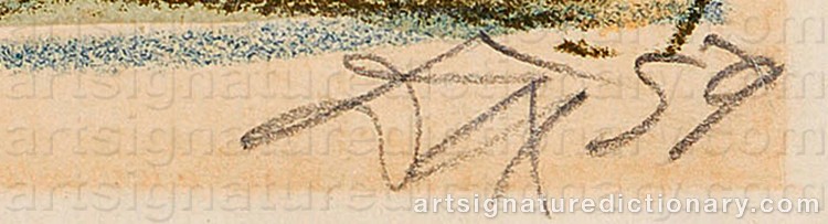 Authentic signature by Otto DIX on artwork