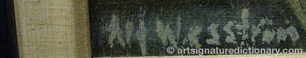 Authentic signature by Alf WESSTRÖM on  artwork