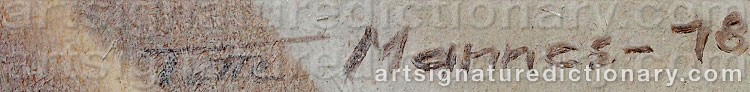 Authentic signature by Totte MANNES on Painting/Watercolour artwork
