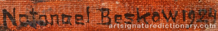 Authentic signature by Natanel BESKOW on Painting/Watercolour artwork