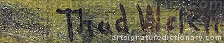 Authentic signature by Thaddeus WELCH on Painting/Watercolour artwork