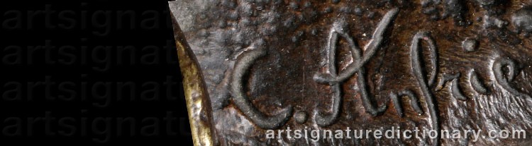 Authentic signature by Charles ANFRIE on Sculpture artwork