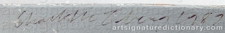 Authentic signature by Charlotte ÖBERG on artwork